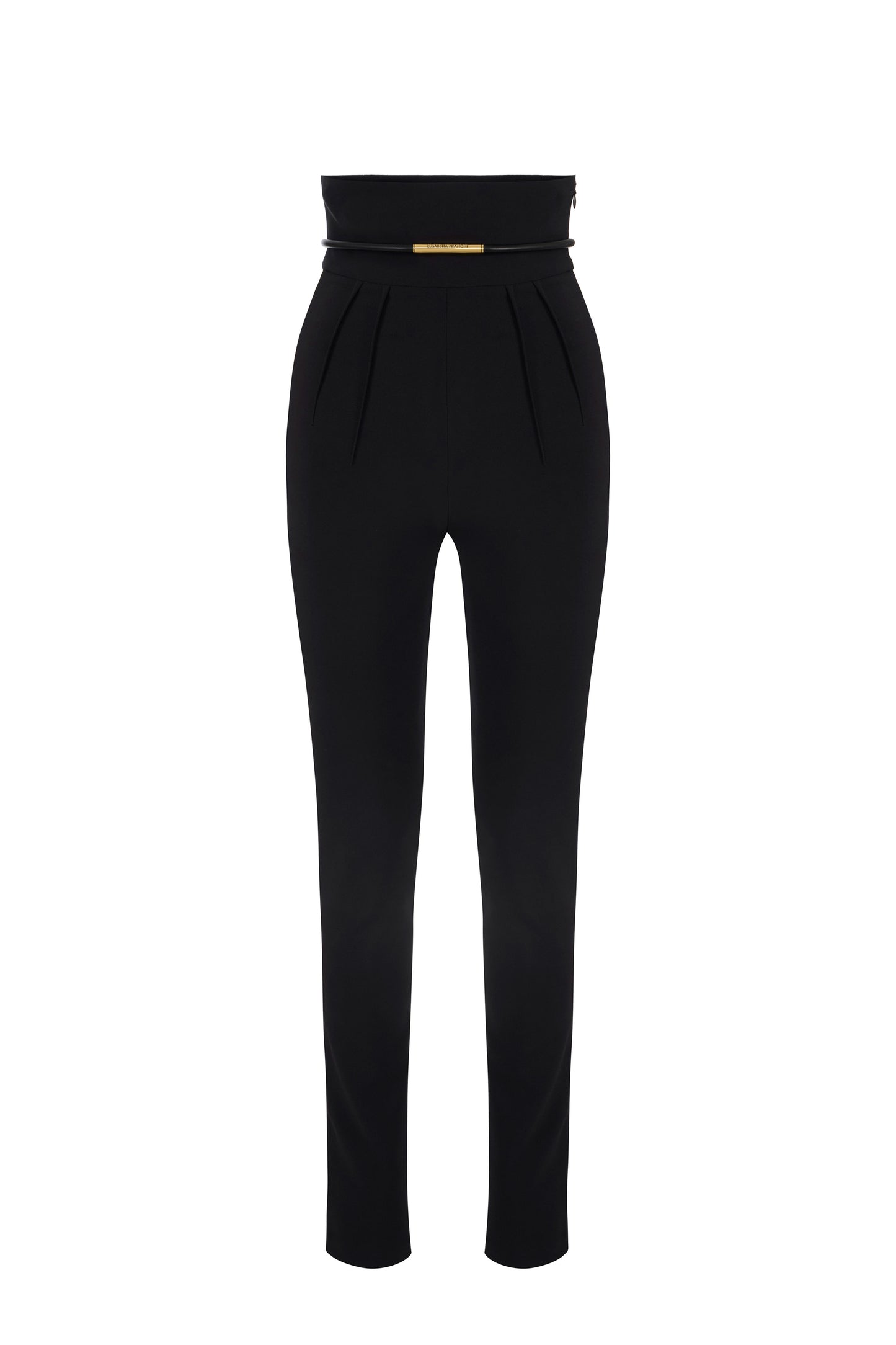 Trousers in lightweight crêpe fabric with belt