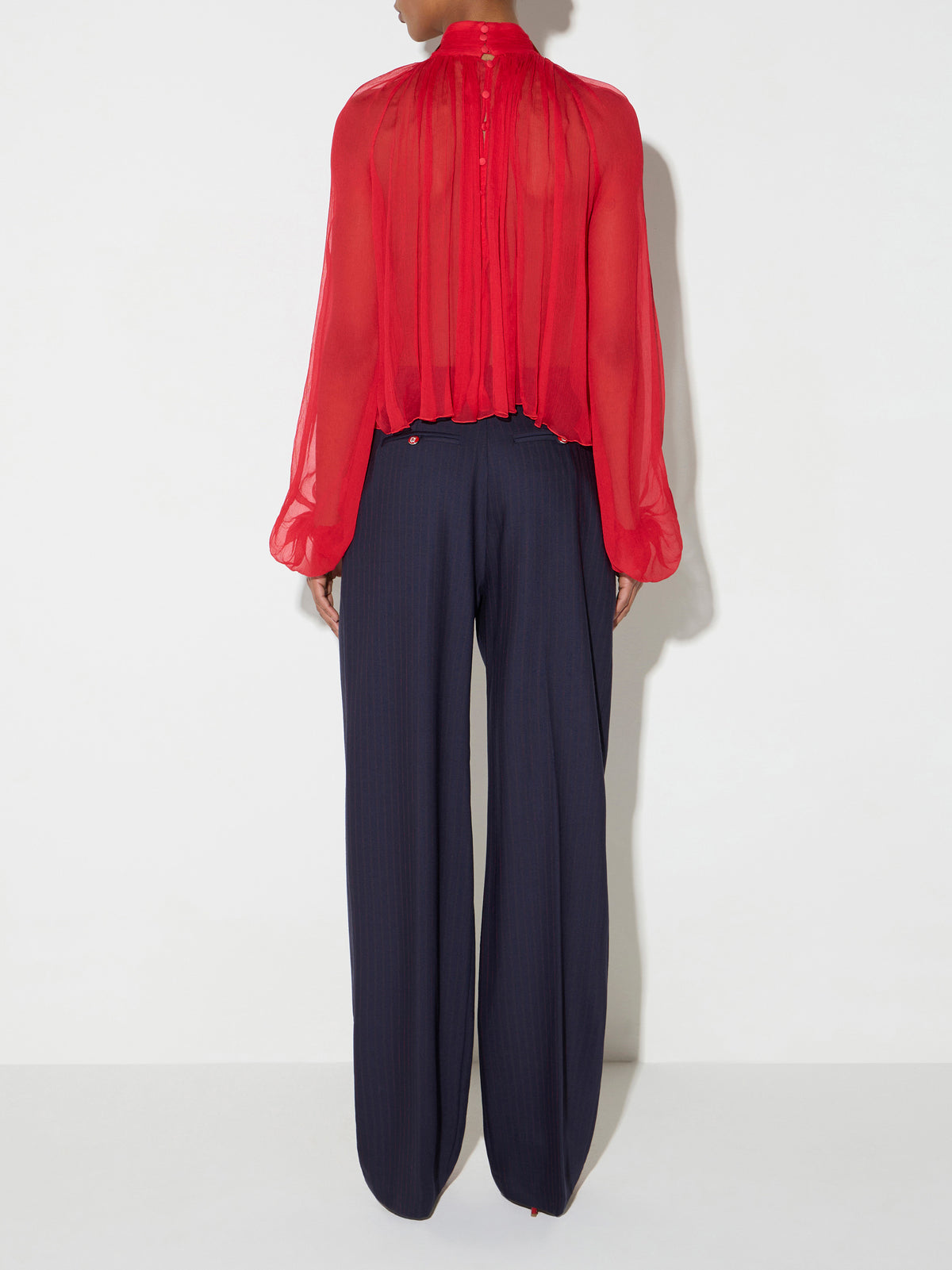 Pinstriped trousers in cool wool fabric