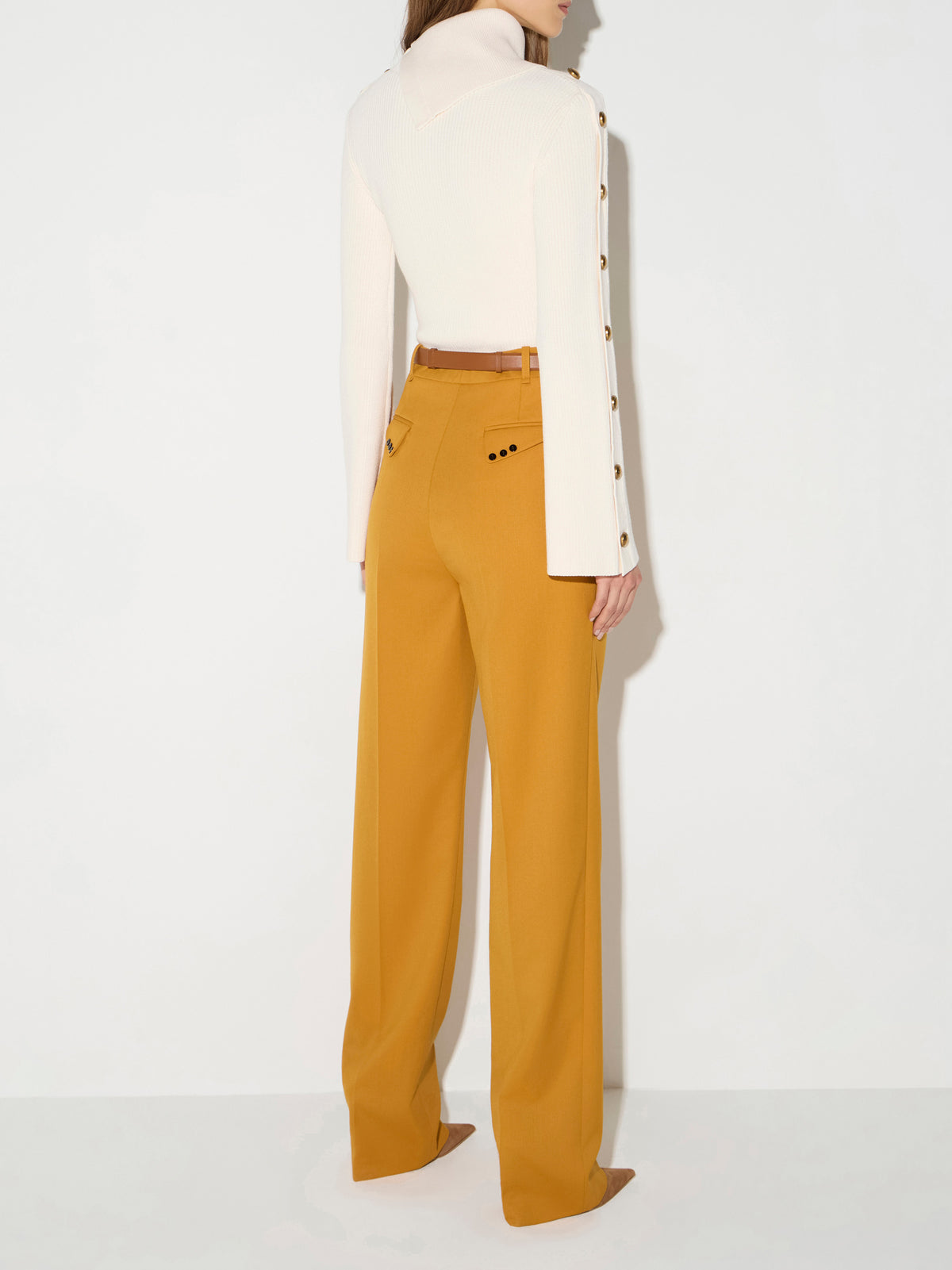 Trousers in gabardine fabric