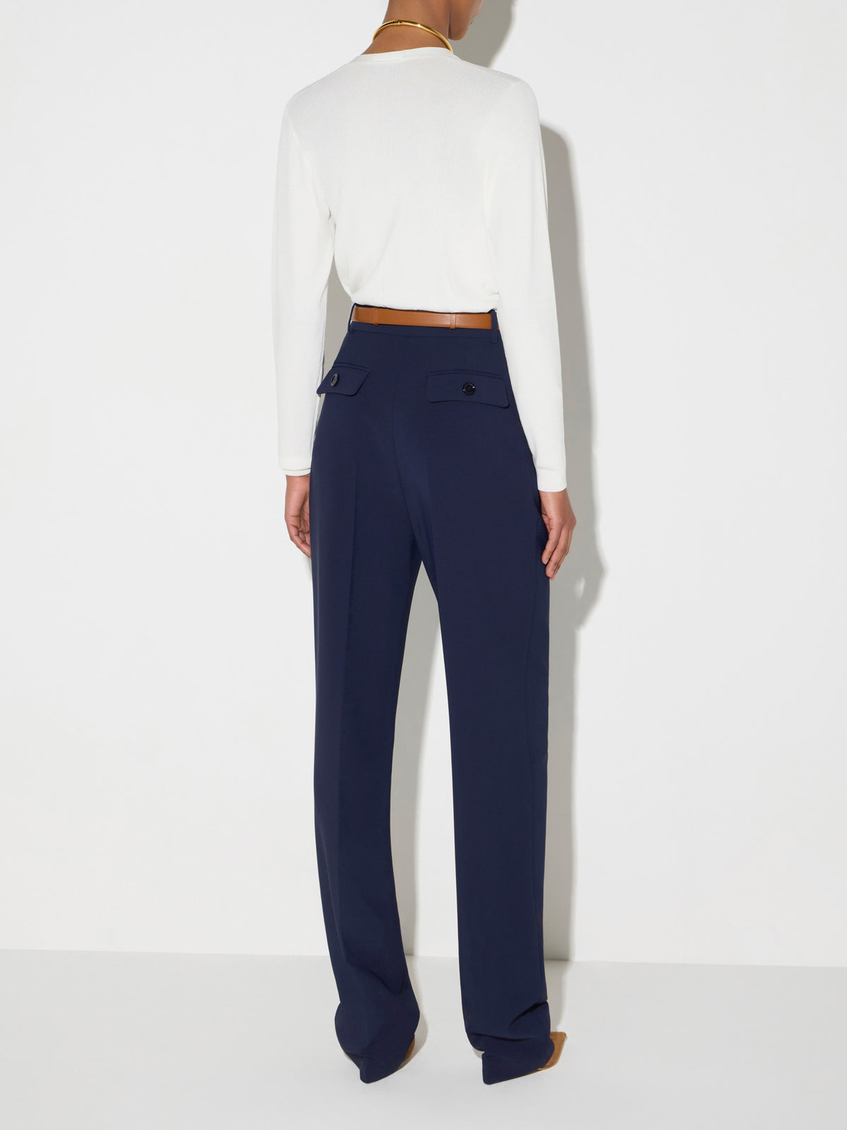 Lightweight crêpe fabric trousers
