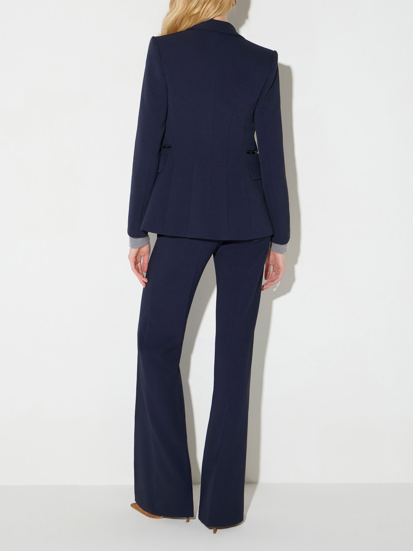 Trousers in double layer stretch crêpe