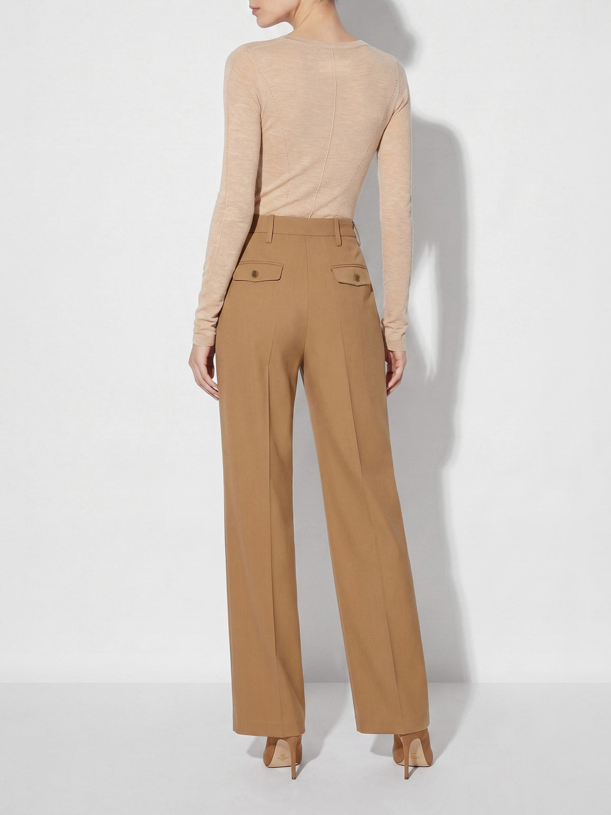 Flowing gabardine trousers