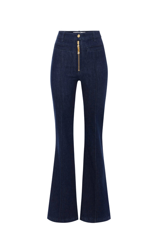 Jeans with jewel zip