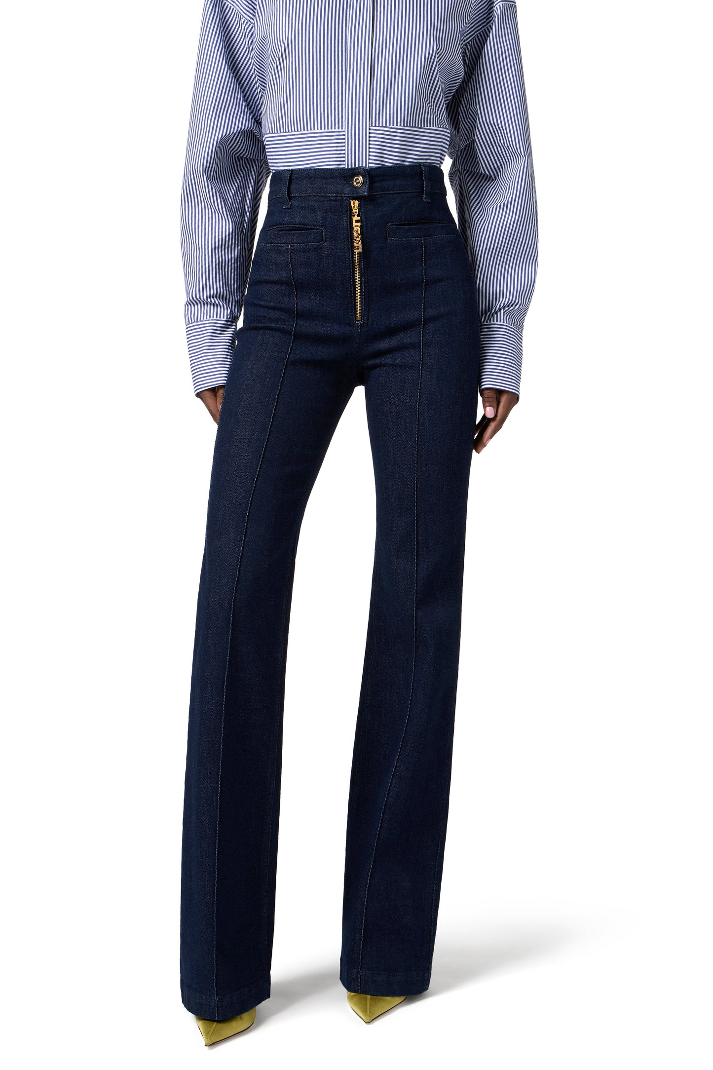 Jeans with jewel zip