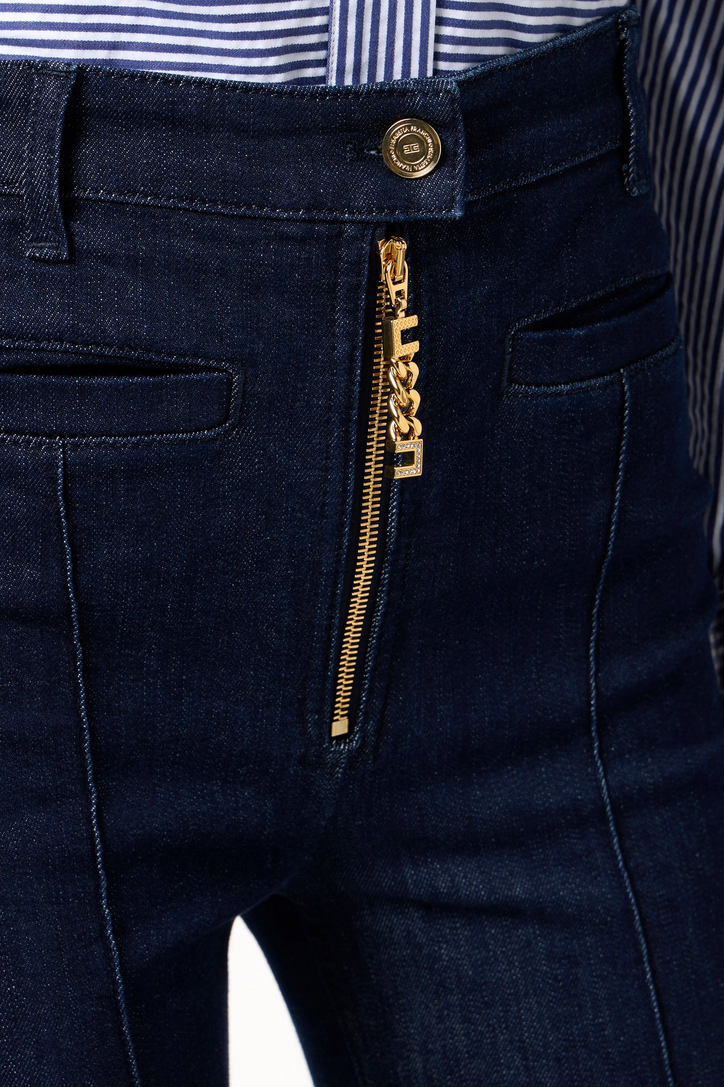 Jeans with jewel zip