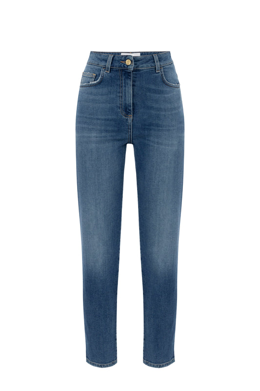 Jeans with embossed logo