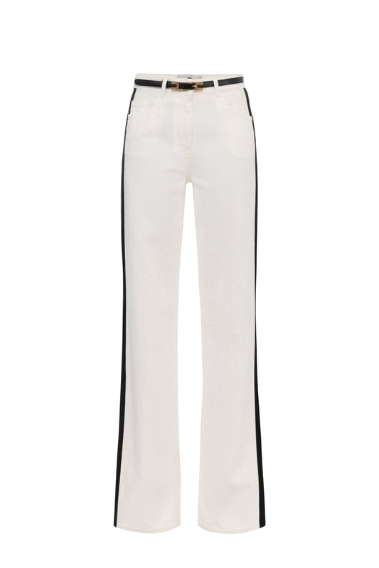 Jeans with satin bands