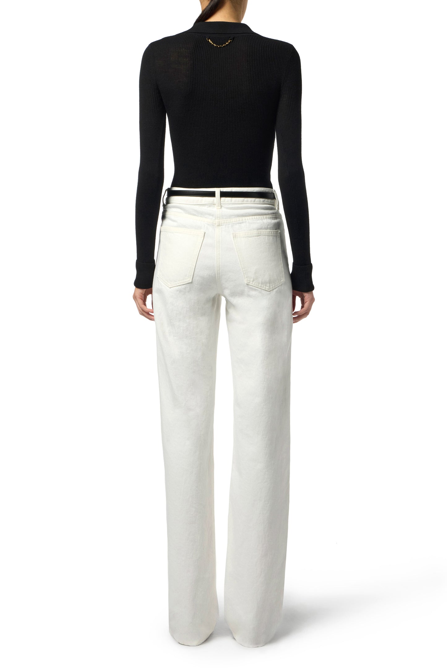 Jeans with satin bands