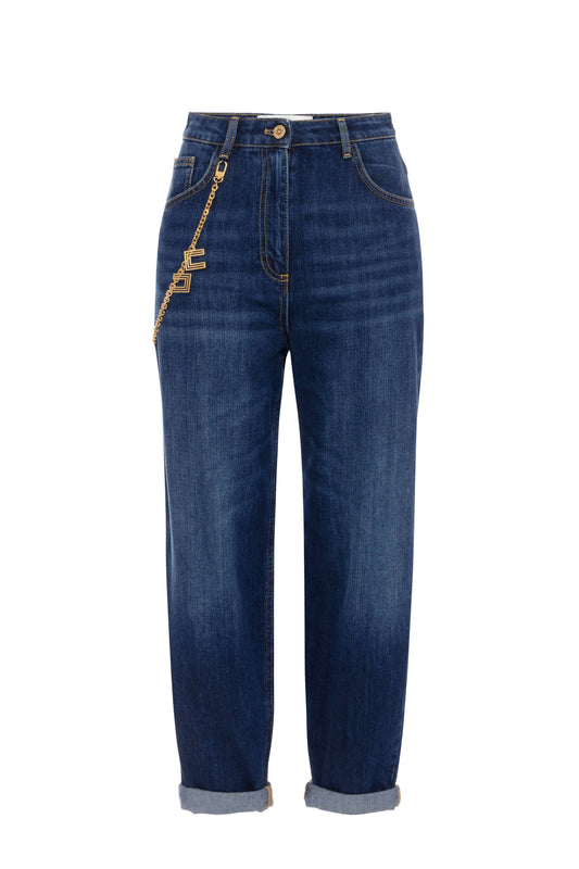 Jeans with jewel chain