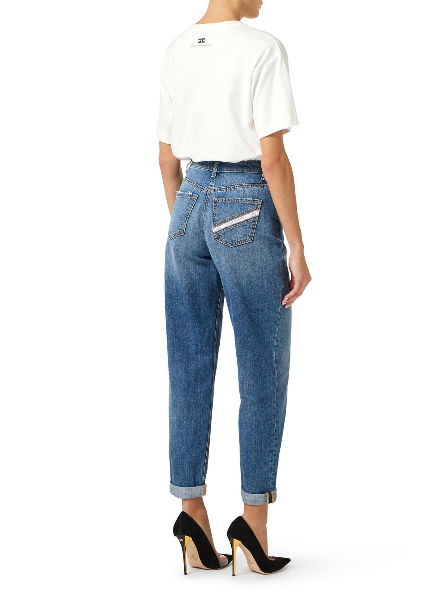 Balloon jeans with jewelled padlock