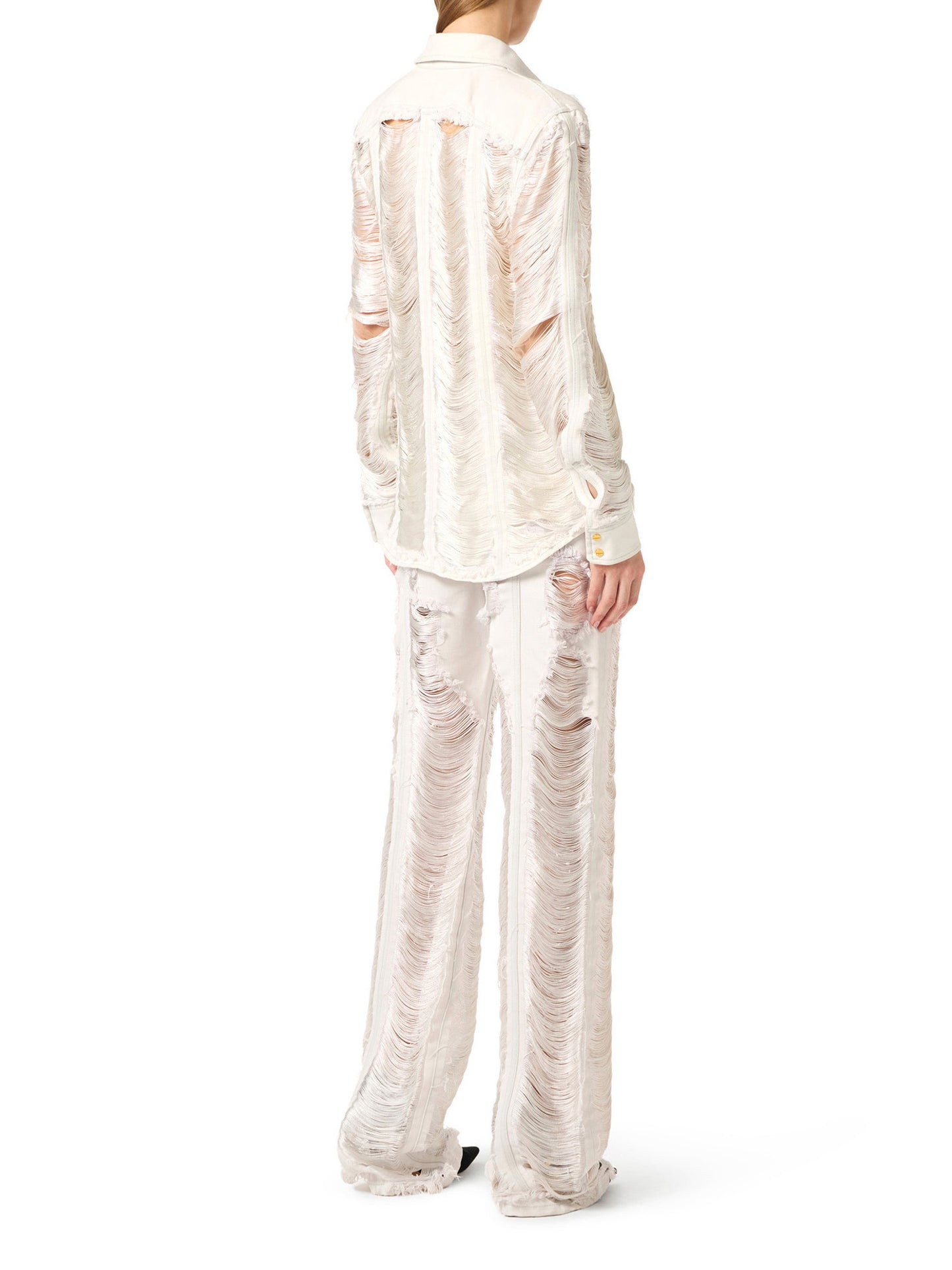 Palazzo jeans with fringes