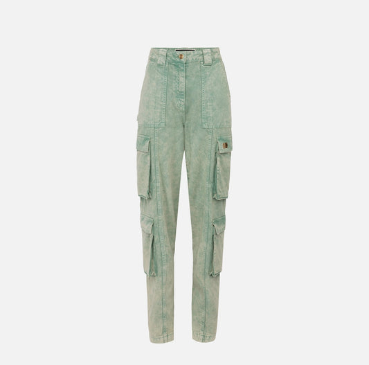 Coloured cargo jeans with back zip