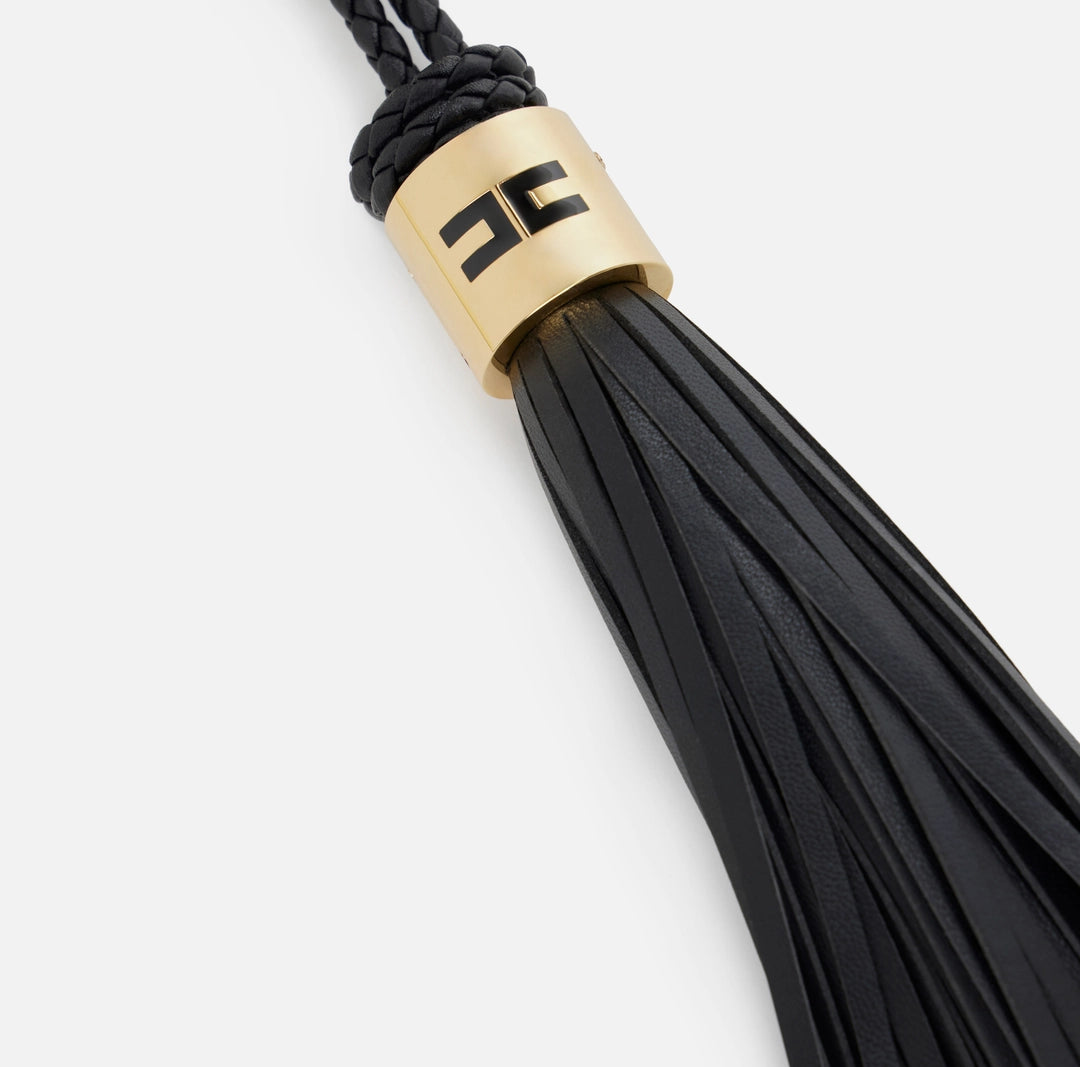 Keyring with tassel and chain details