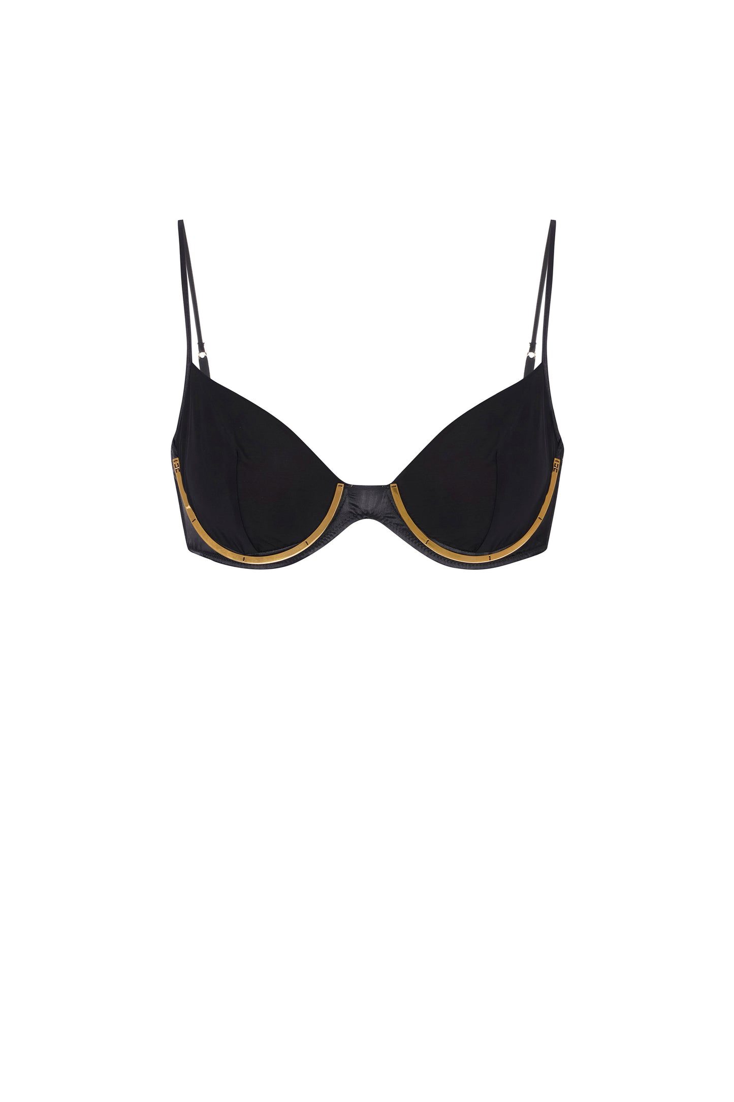Bra in jersey and satin fabrics with jewel detail