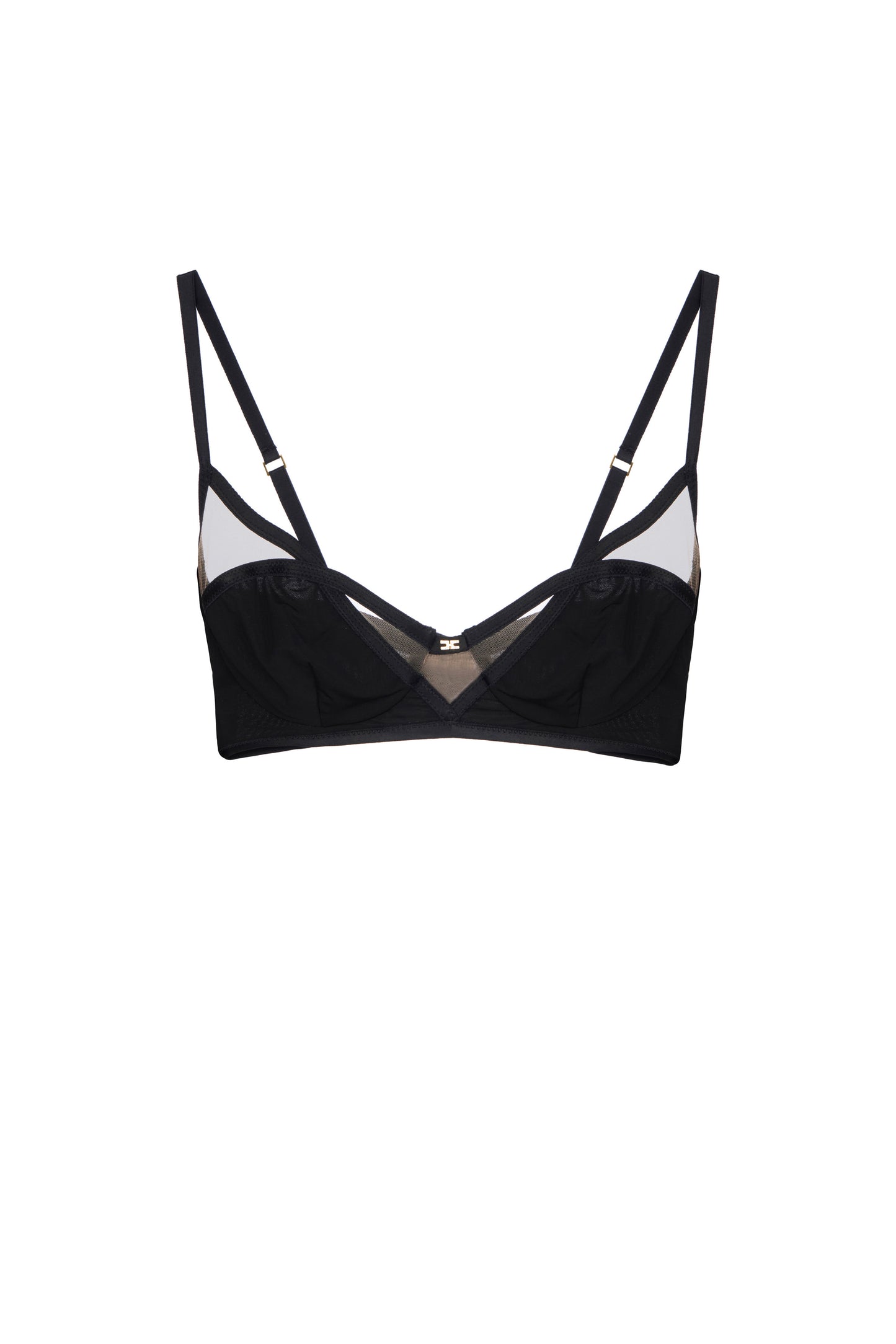 Stretch organza bra with logo detail