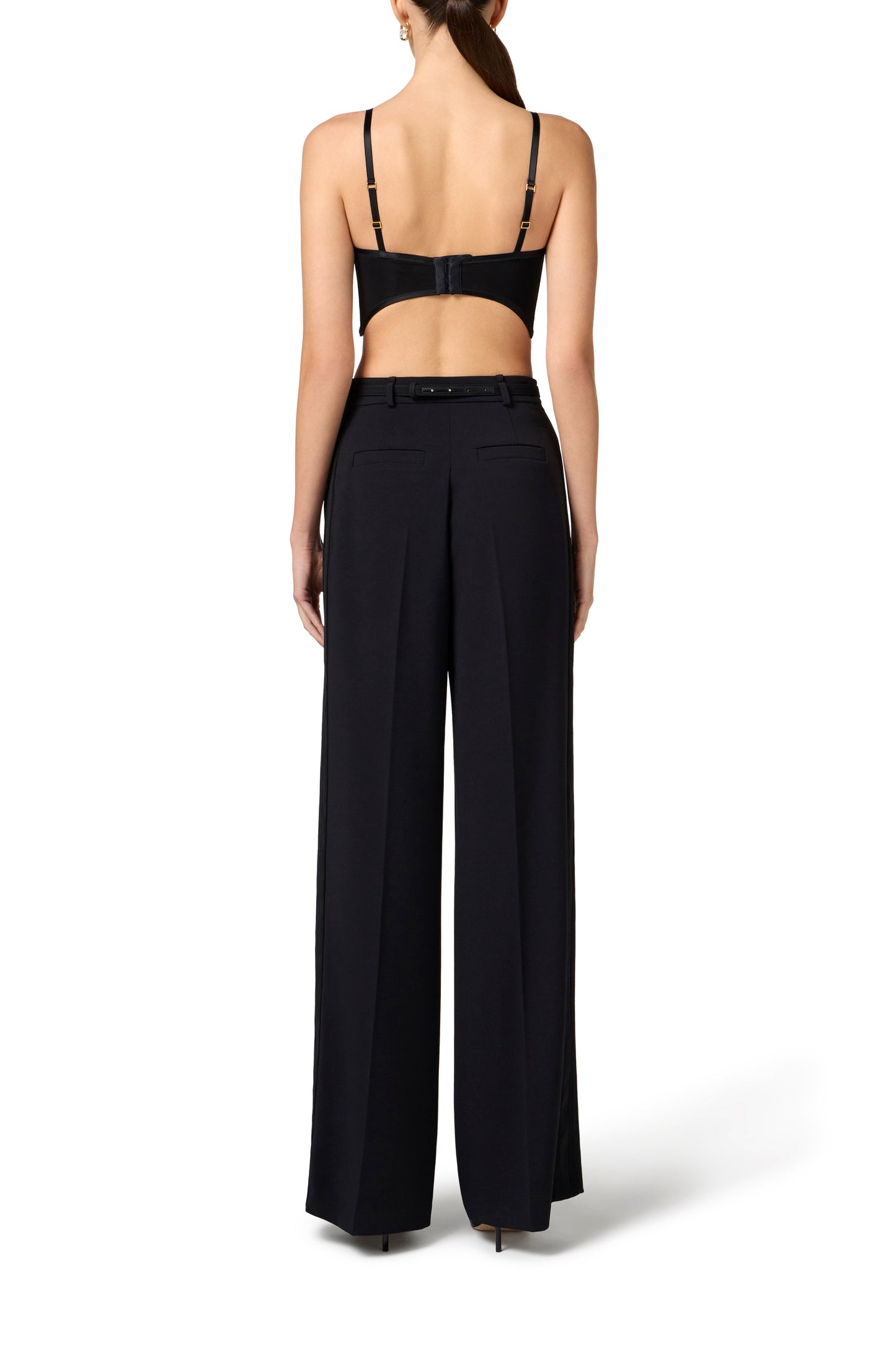 Stretch organza bra with logo detail