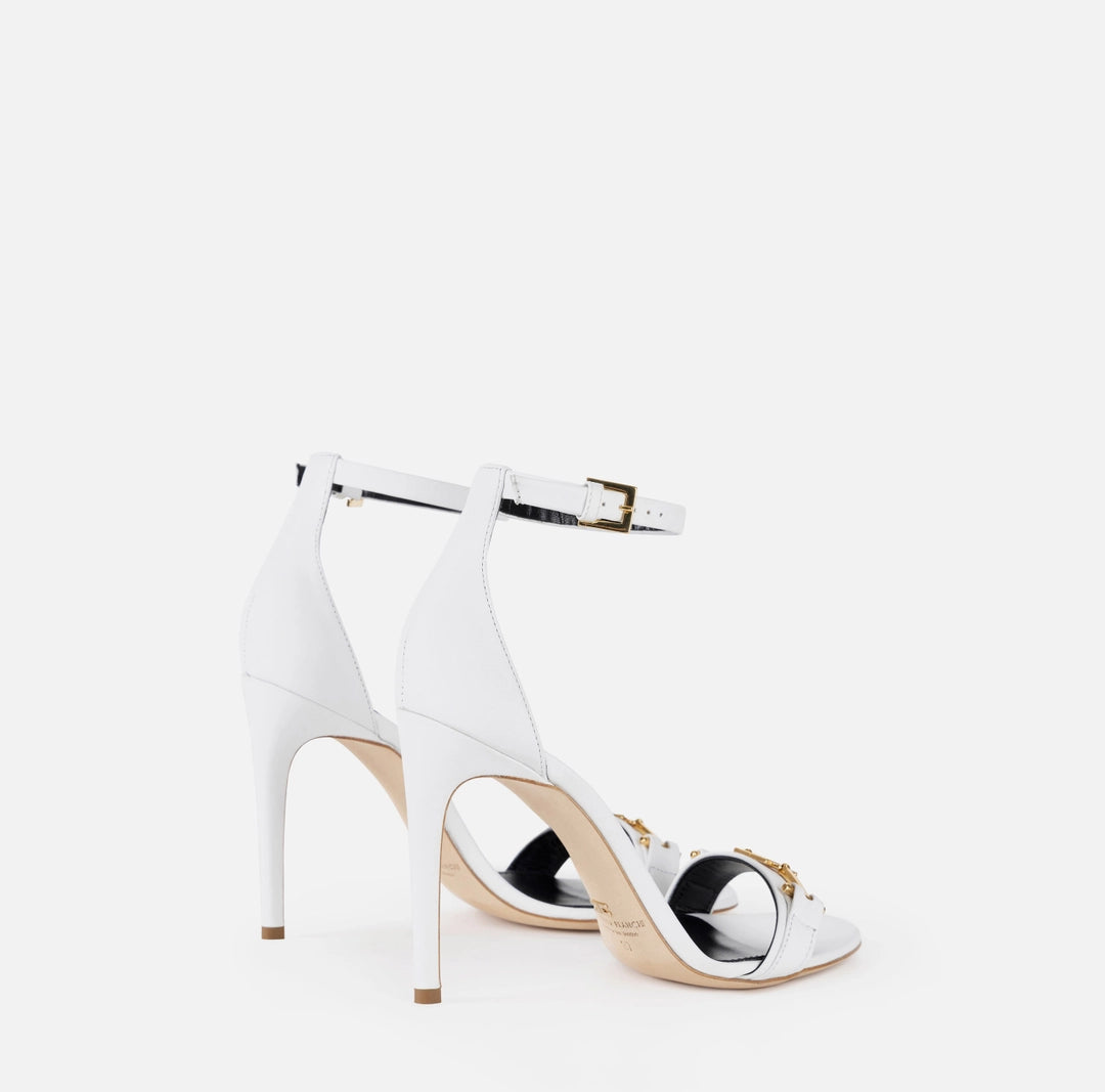 Leather sandals with horsebit