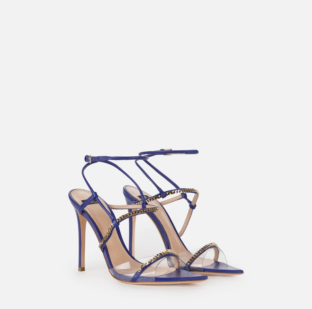 Leather sandals with groumette