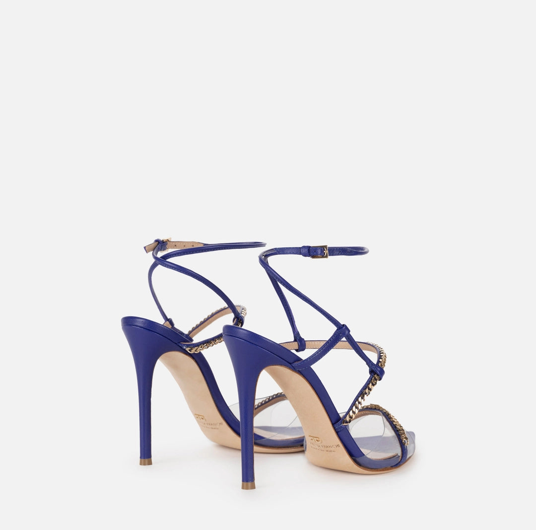 Leather sandals with groumette