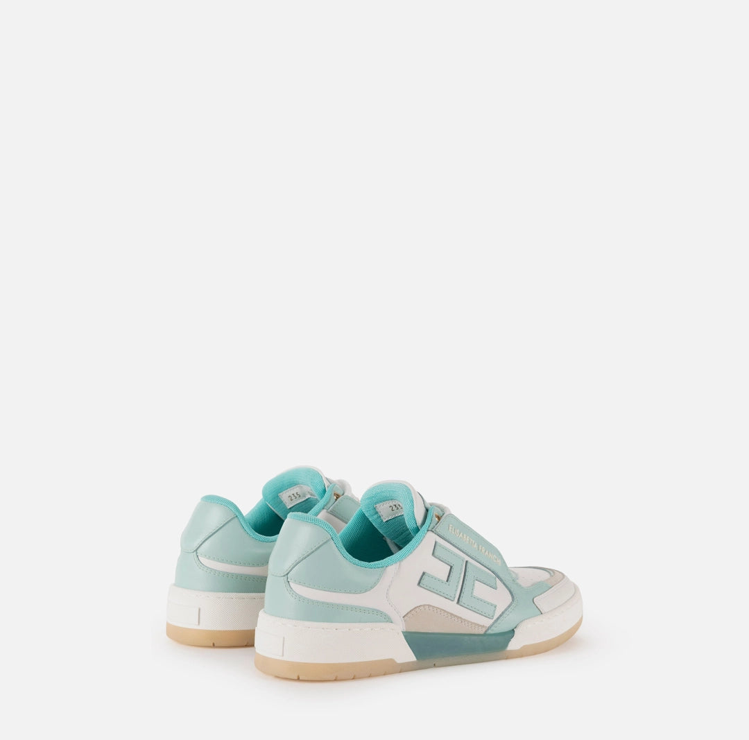 Leather sneakers with embroidered logo