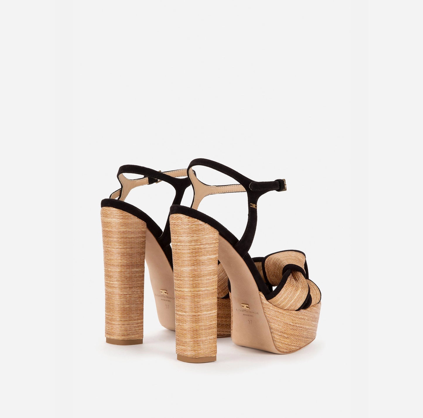 Raffia platform sandal