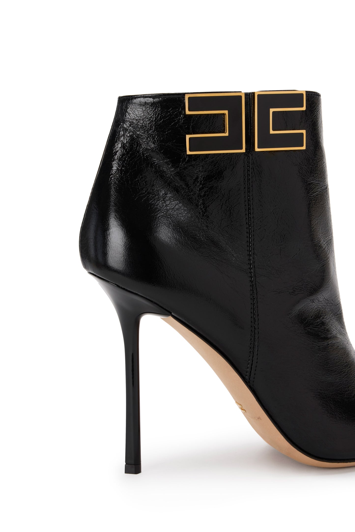 Leather boots with logo detail