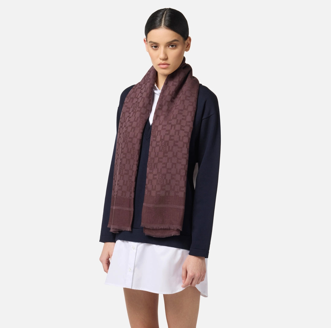 Scarf with logo pattern