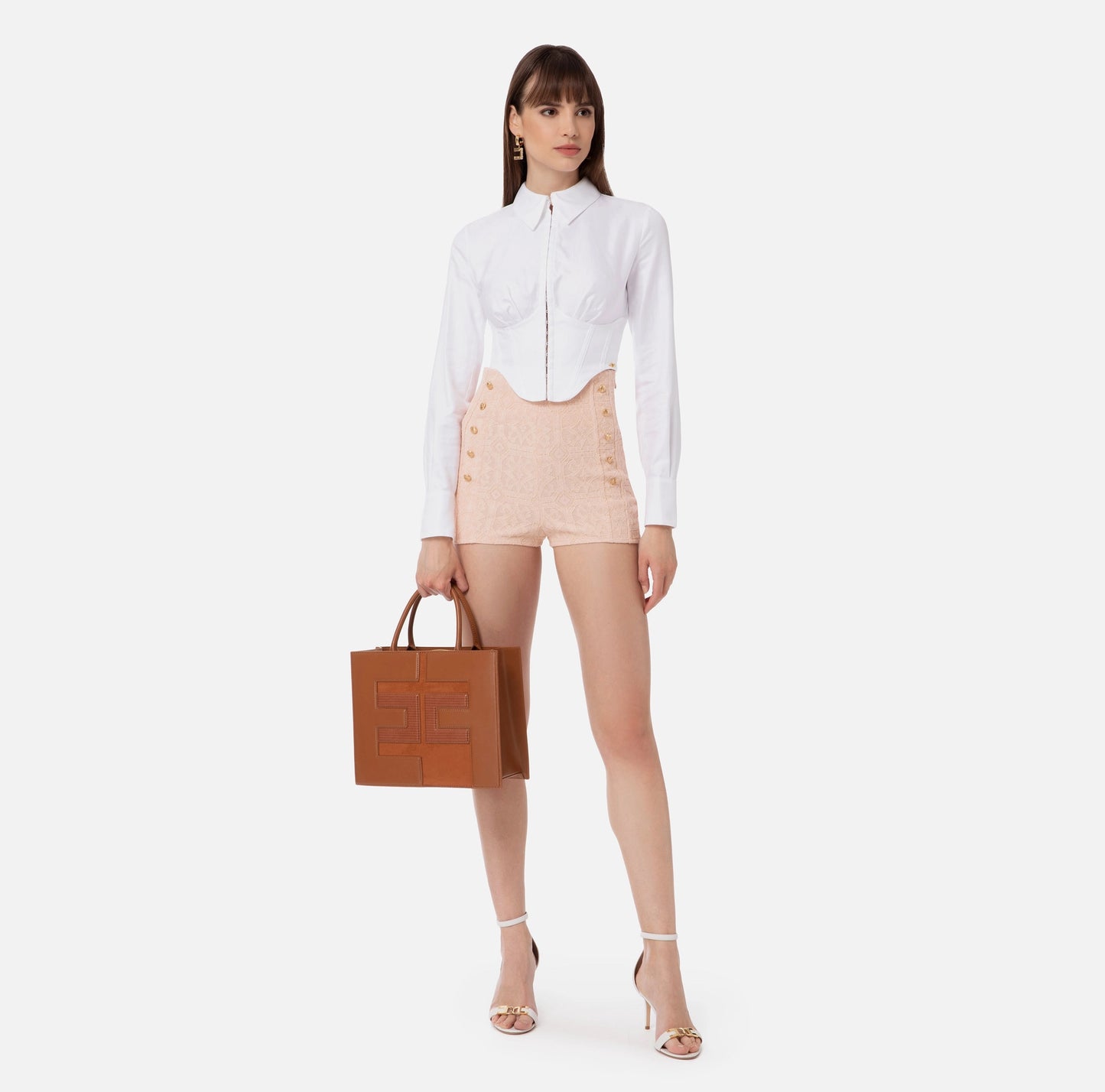 High-waisted lace culottes