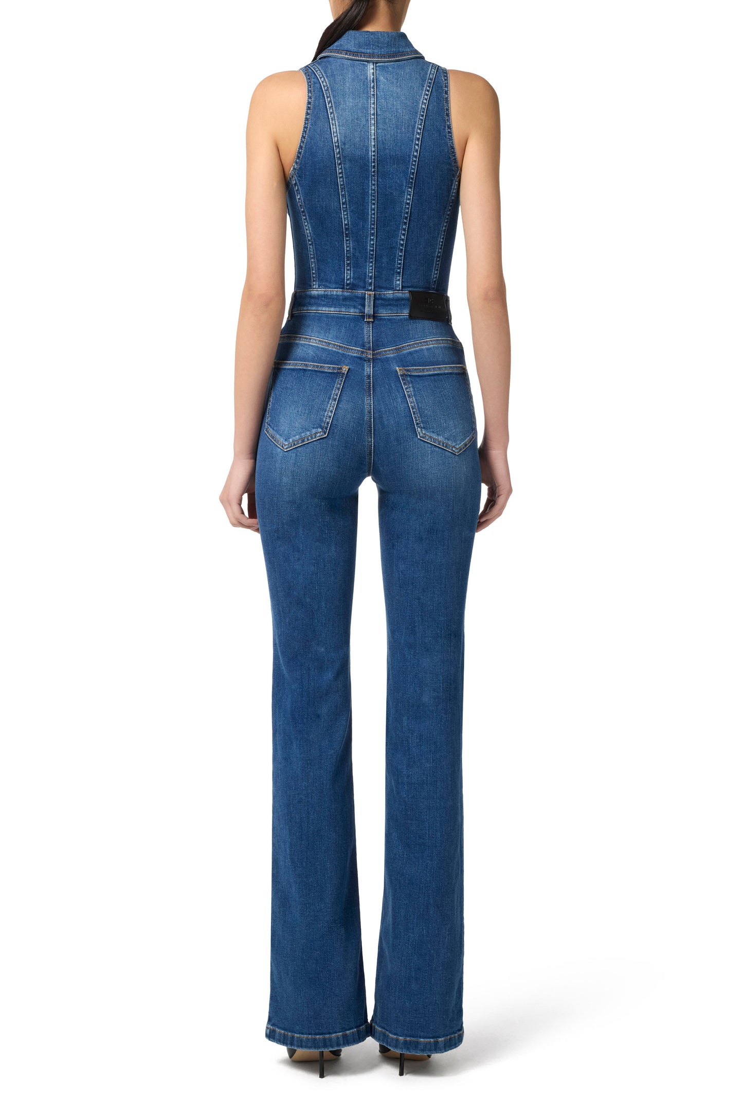 Denim bustier jumpsuit