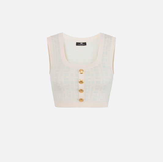 All-over jacquard logo top
