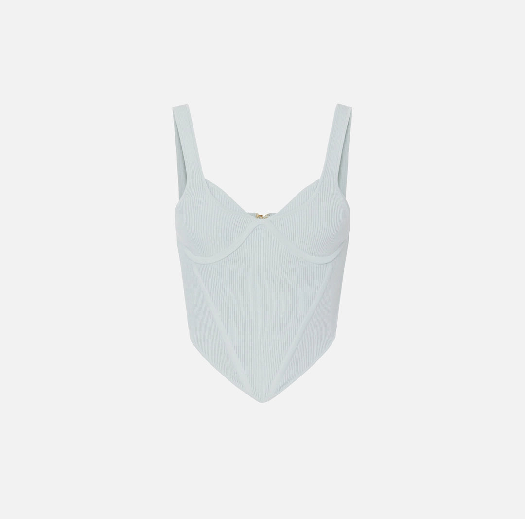 Fine ribbed viscose top with cups