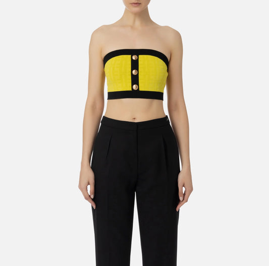 Embossed viscose bandeau top