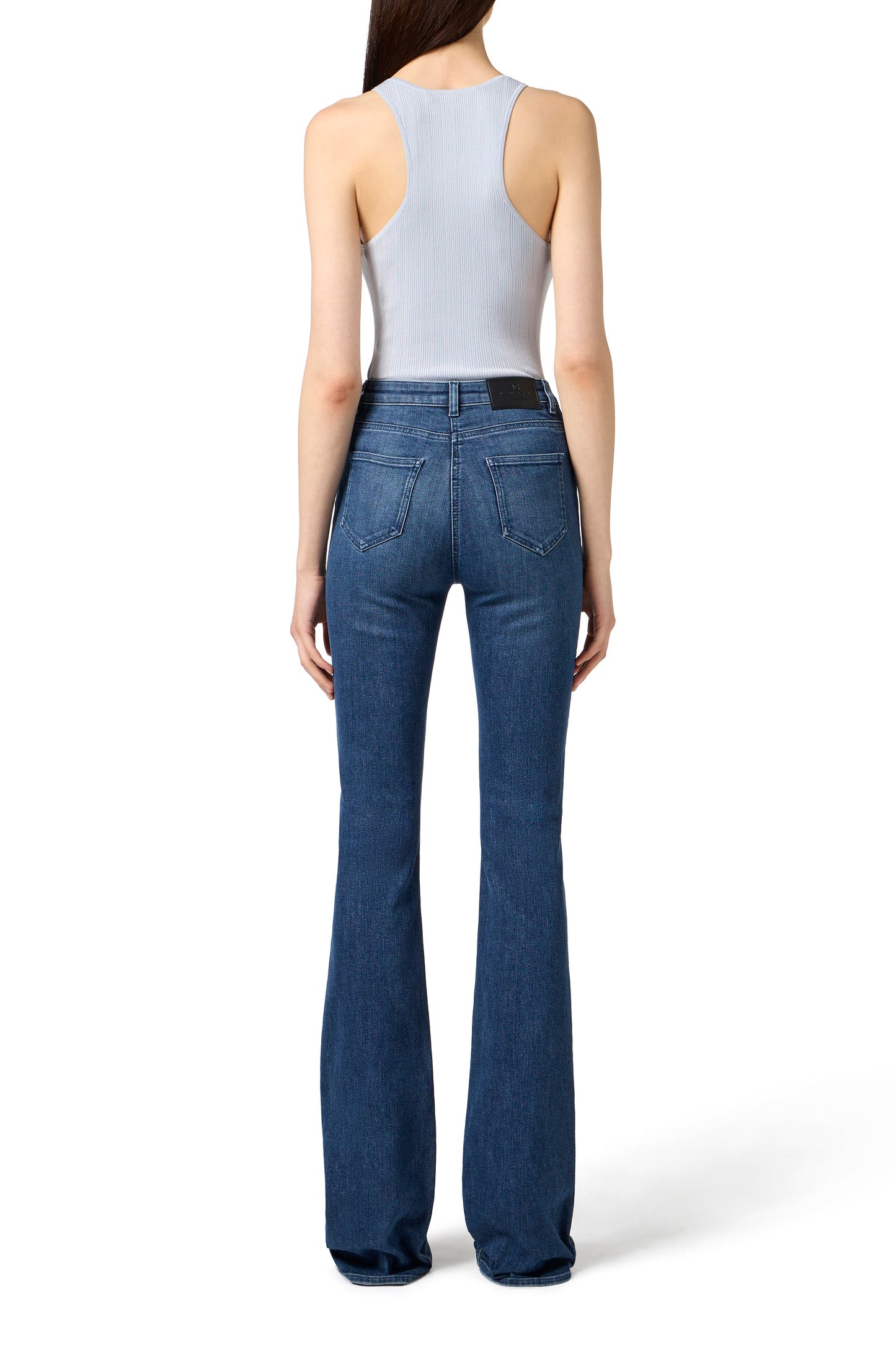 Top in ribbed knit fabric with openwork details