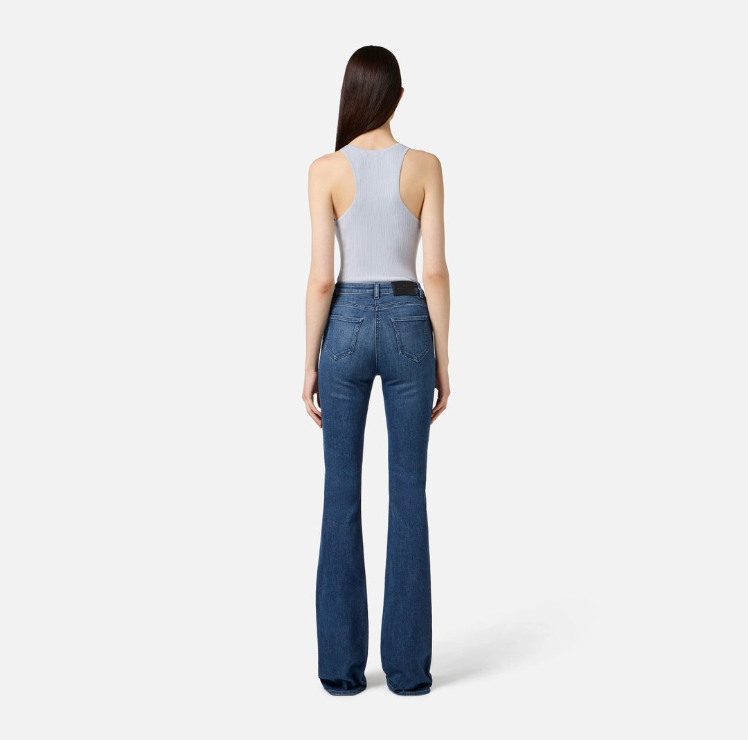 Top in ribbed knit fabric with openwork details