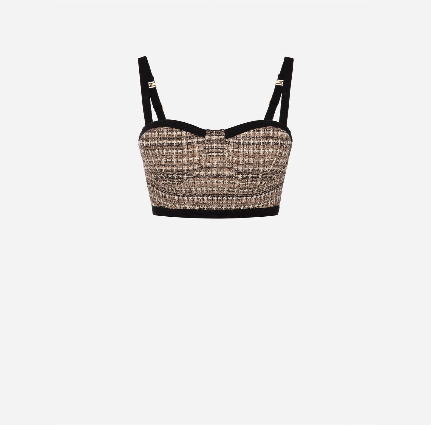 Lurex tweed bustier top