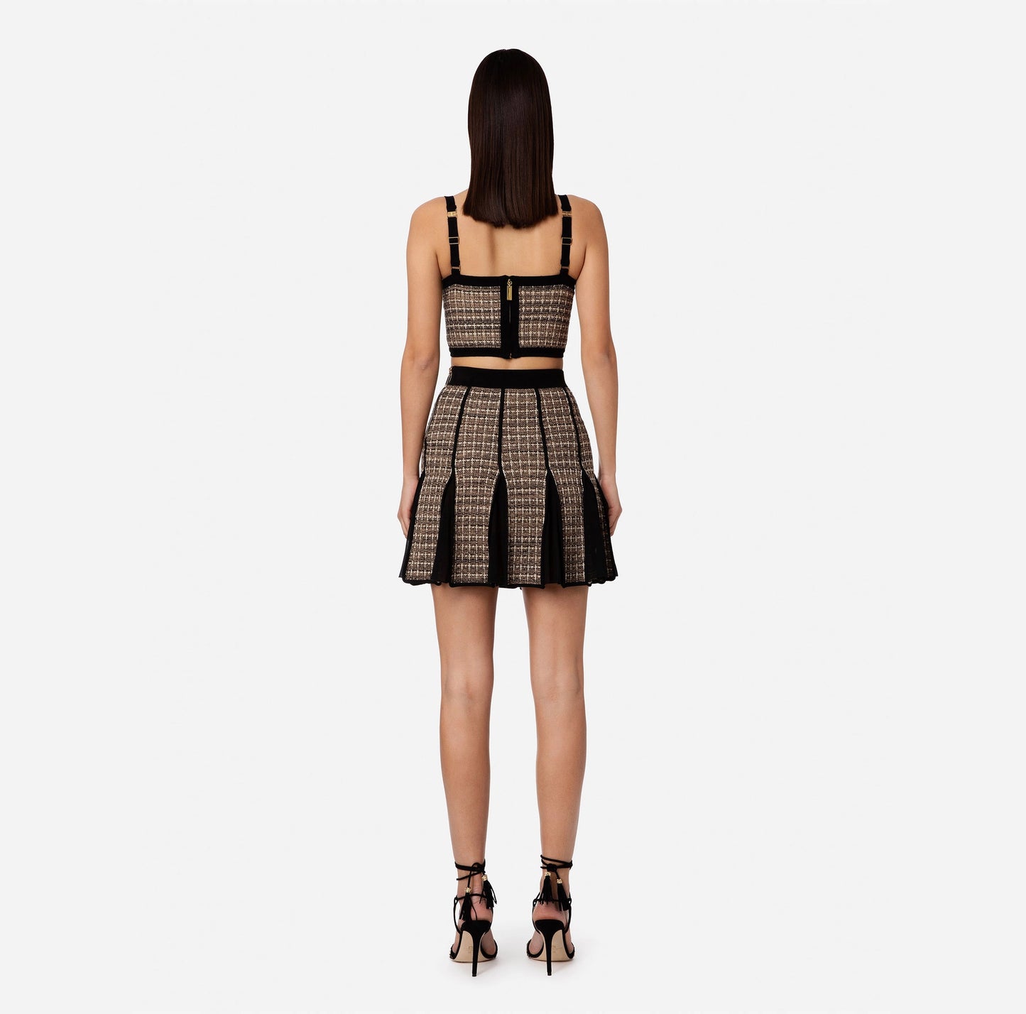 Lurex tweed bustier top