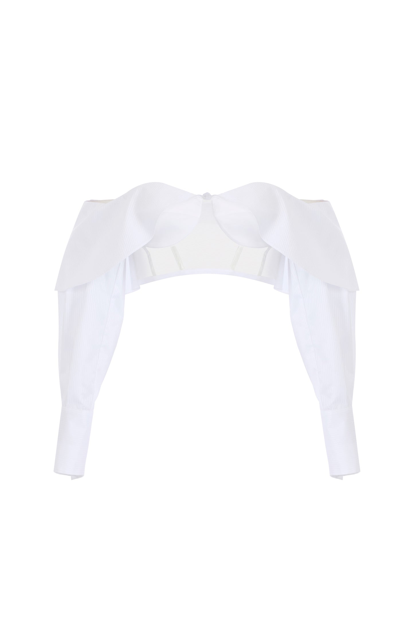 Top made of cotton and tulle with cufflinks