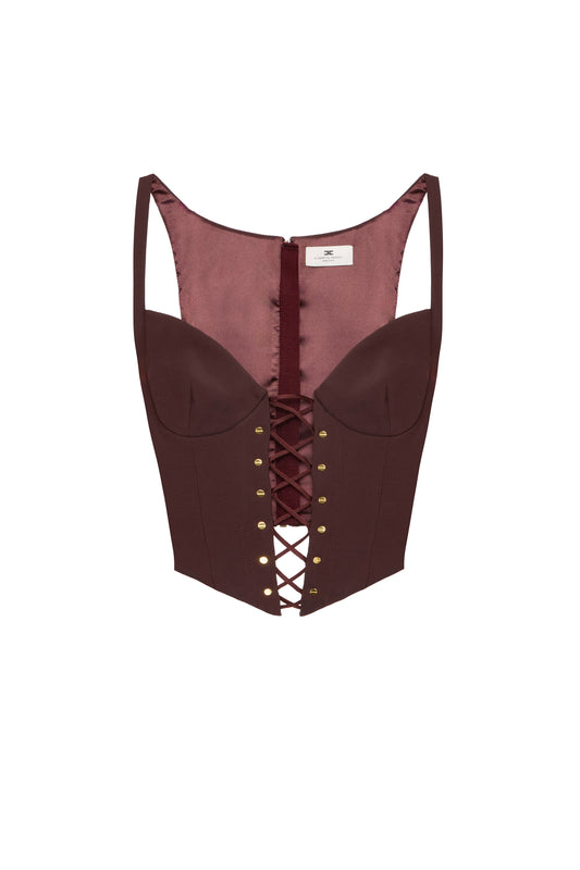 Bustier top in bi-elastic fabric