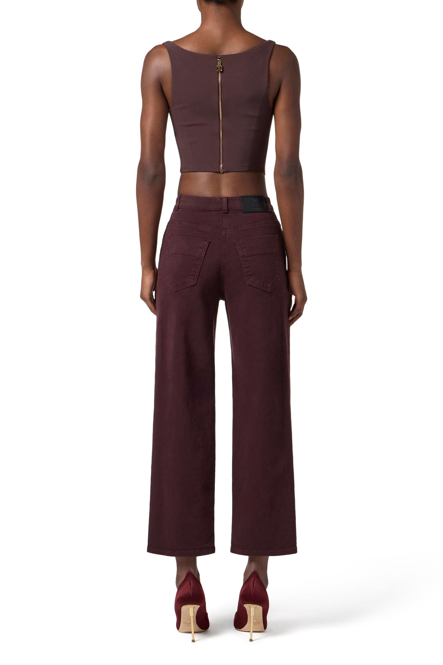 Bustier top in bi-elastic fabric