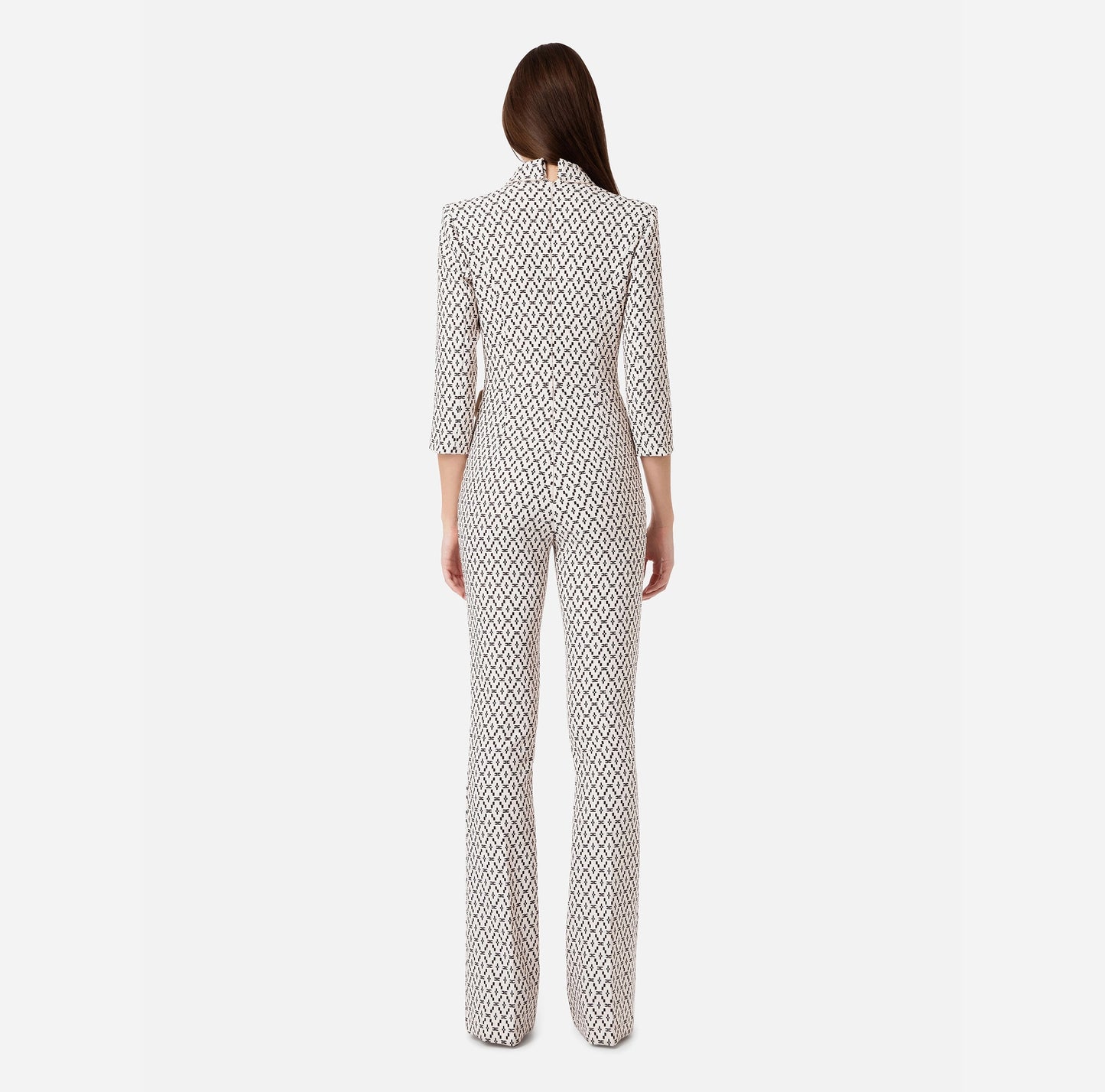Printed double layer crêpe jumpsuit