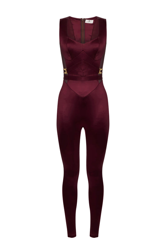 Lycra jumpsuit with jewel logo