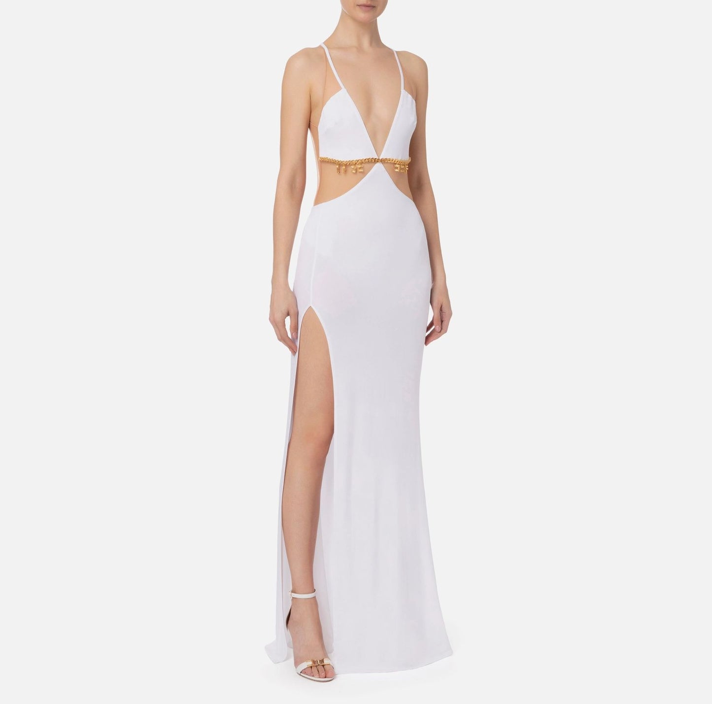 Red carpet cut out dress and charms