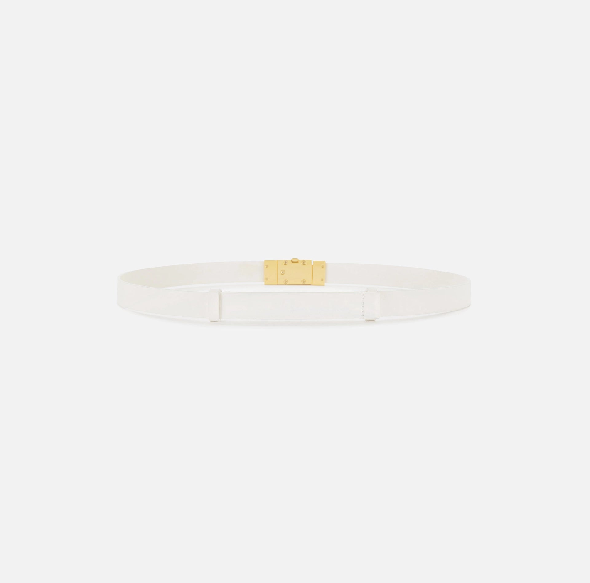 High-waisted belt in semi-gloss leather