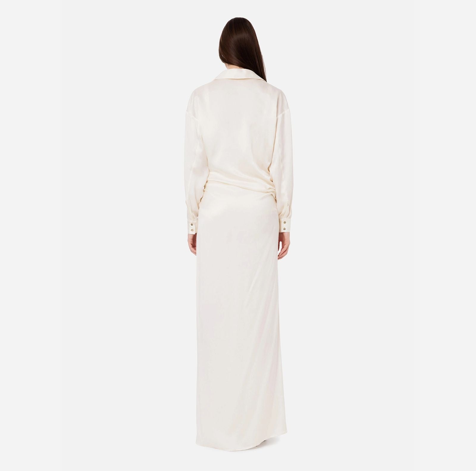 Red carpet silk dress with embroidered body | LAST PIECE: 40