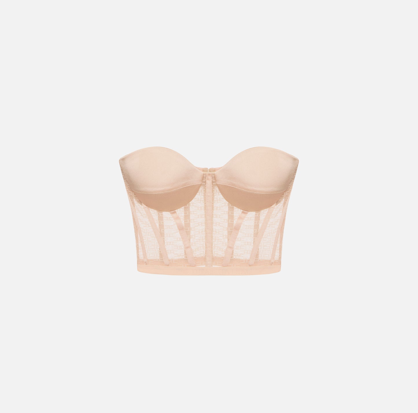 Monogram tulle bustier top
