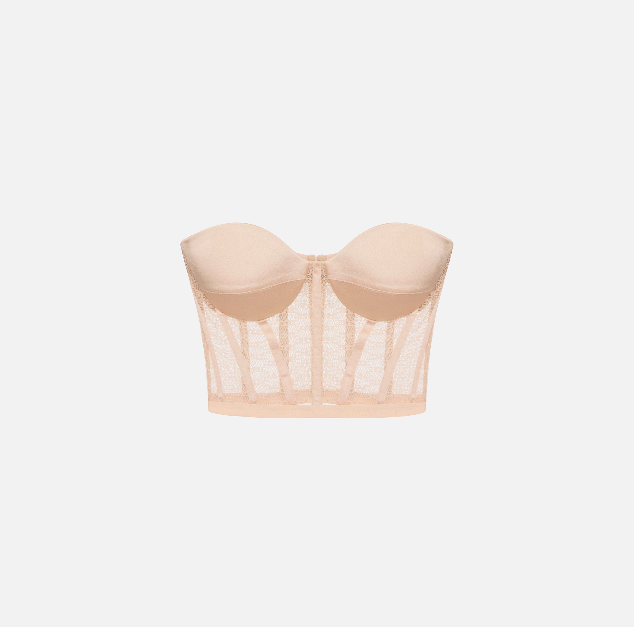 Monogram tulle bustier top