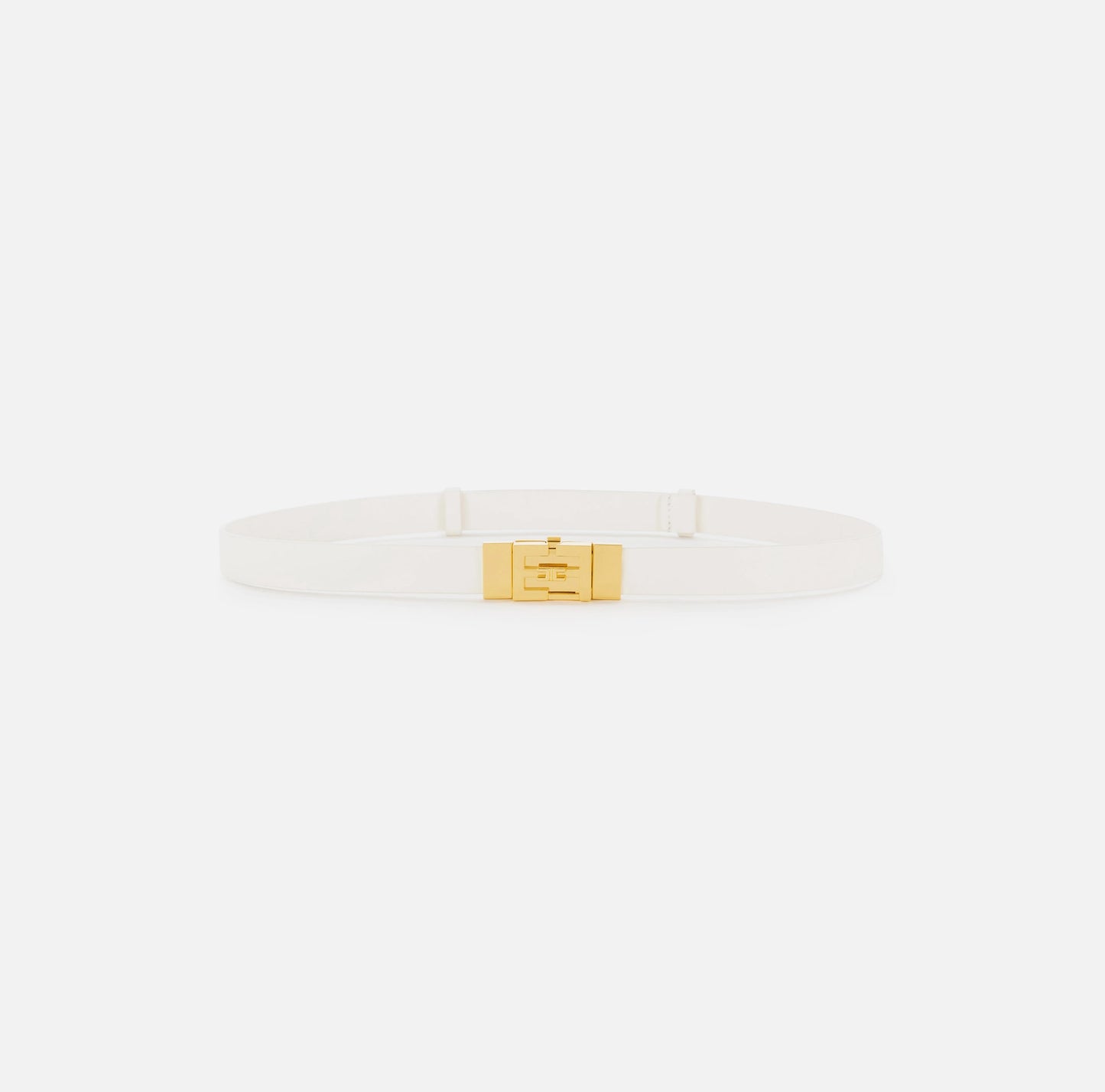 High-waisted belt in semi-gloss leather