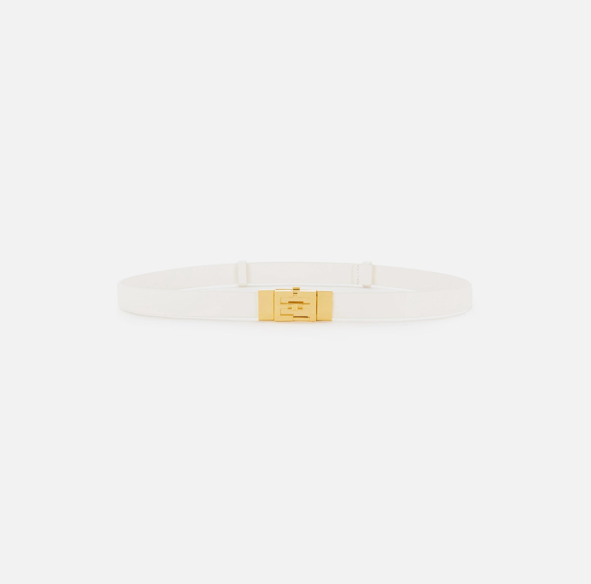 High-waisted belt in semi-gloss leather