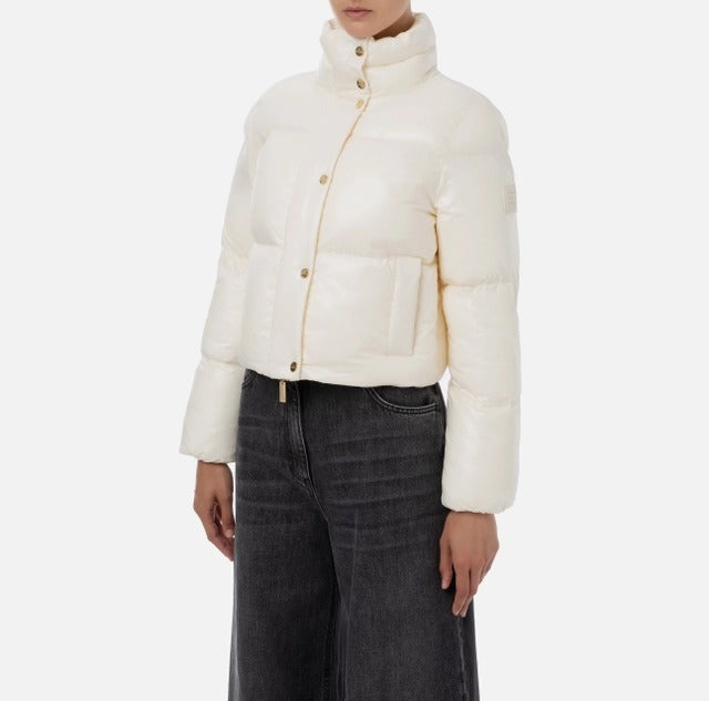 Crop down jacket in satin voile