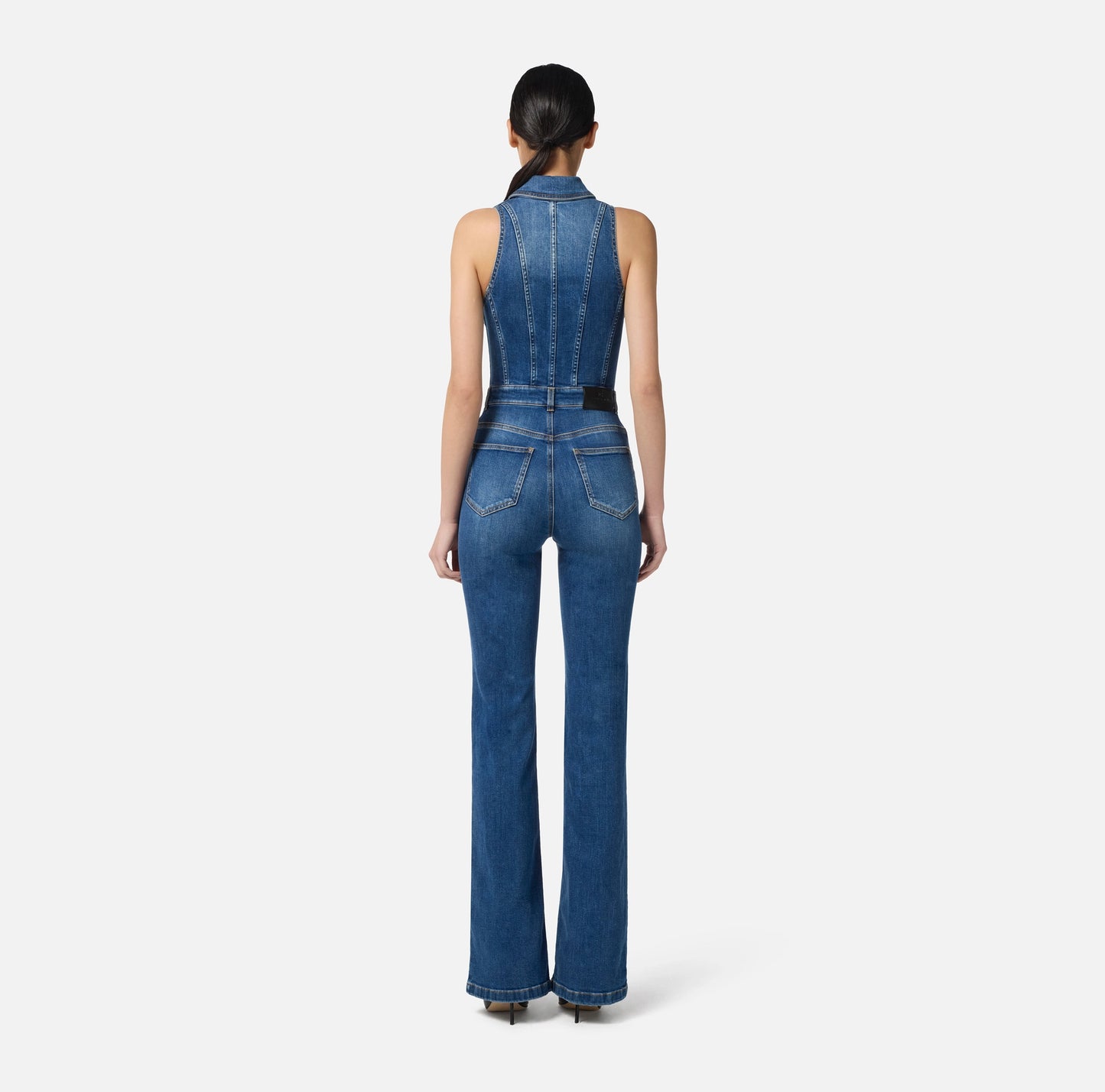 Denim bustier jumpsuit